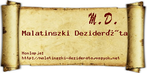 Malatinszki Dezideráta névjegykártya